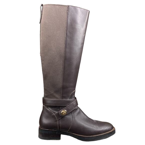 Coach Women’s Turnlock Brown Leather Two Tone Riding Boot Size US 7 - Picture 1 of 14